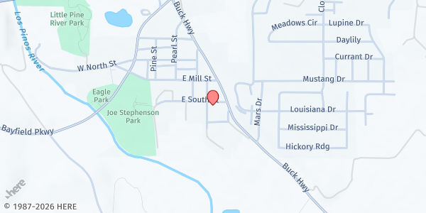 Map showing Pine River Shares at 658 S East St, Bayfield, CO