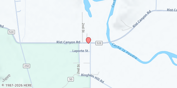 Map showing Bellvue Grange at 2929 N. Co Rd 23, Bellvue, CO