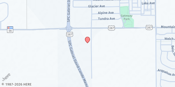 Map showing House of Neighborly Service-Berthoud at 375 Meadowlark Drive, Berthoud, CO