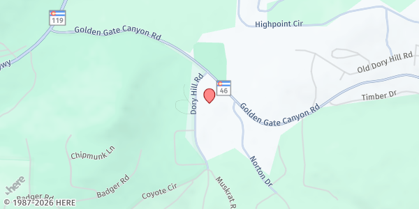 Map showing Gilpin County Human Services Food Bank at 2960 Dory Hill Road, Blackhawk, CO