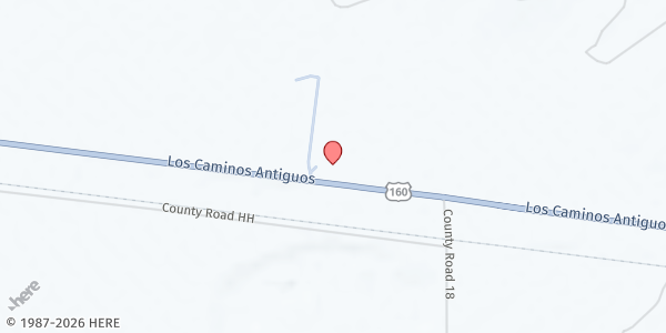 Map showing Blanca-Fort Garland Food Pantry - Food Distribution Center at 17591 US-160, Blanca, CO