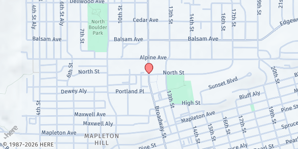 Map showing All Roads at 4869 N. Broadway, Boulder, CO