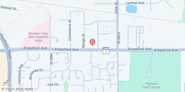 Map showing Bridge House at 5345 Arapahoe Ave. Ste 5, BOULDER, CO