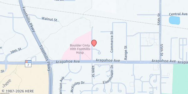 Map showing Bridge House - CTK "Cafe at the J" at 6007 Oreg Ave., Boulder, CO