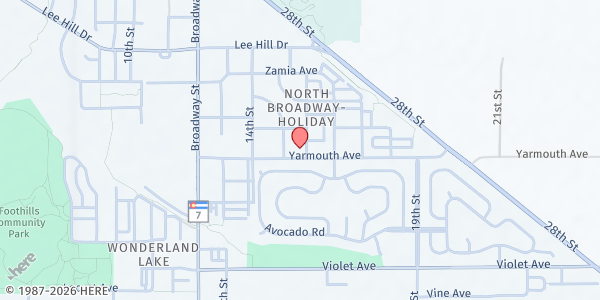 Map showing Emergency Family Assistance Association (EFAA) at 1575 Yarmouth Ave, Boulder, CO