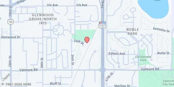 Map showing Family Learning Center at 3164 34th St., Boulder, CO