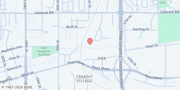 Map showing There with Care Foundation at 2825 Wilderness Place, BOULDER, CO