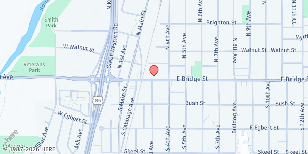 Map showing Anythink Brighton Library at 327 E. Bridge St., Brighton, CO