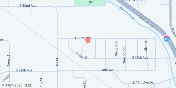 Map showing WeeCycle Mobile Baby Essentials Distribution @ Broomfield Commons at 13200 Sheridan Boulevard, Broomfield, CO