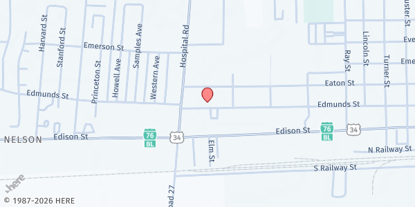 Map showing Brush United Methodist Church at 1701 Edmunds St, Brush, CO