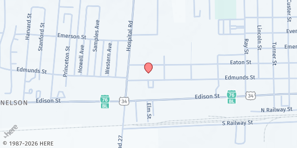 Map showing Brush United Methodist Church at 1701 Edmunds St., Brush, CO