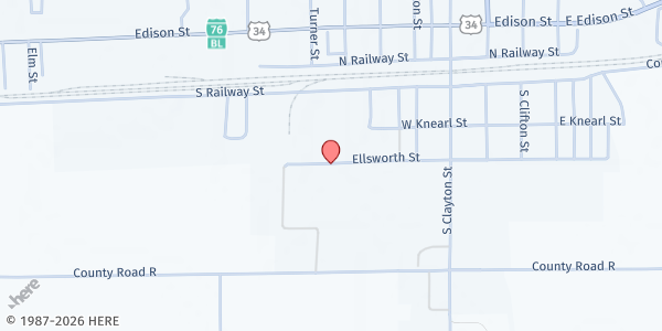 Map showing Food Bank of the Rockies Mobile Pantry - Morgan County Fairgrounds at 718 Ellsworth St, Brush, CO