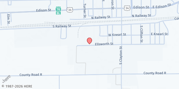 Map showing Morgan County DHS at 718 Ellsworth St, Brush, CO