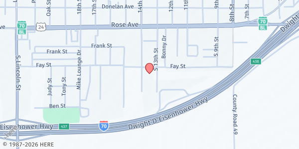 Map showing FBR Mobile Pantry - Burlington Event Center at 340 S. 14th St., Burlington, CO