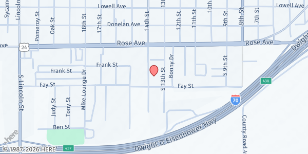 Map showing Kit Carson Social Services Department at 252 S 14th St, Burlington, CO