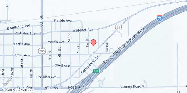 Map showing St. Catherine of Siena Catholic Church at 450 3rd St., Burlington, CO