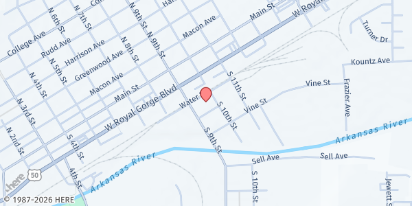 Map showing Pantry of Fremont at 629 Harrison, Canon City, CO