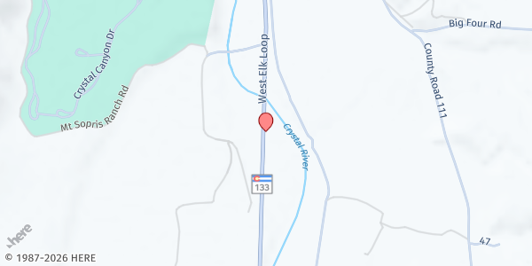 Map showing Crystal River Baptist Church at 2632 CO-133, Carbondale, CO