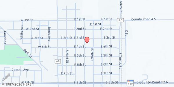 Map showing La Puerte- Rainbows End Center at 350 S. Worth St., Center, CO
