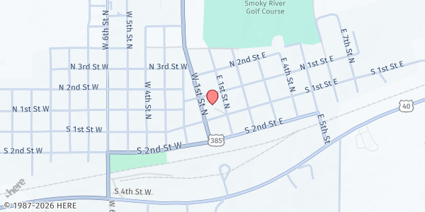Map showing Cheyenne County Social Services - Cheyenne Wells at 51 S 1st St E, Cheyenne Wells, CO