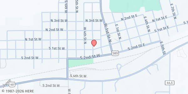 Map showing Cheyenne Wells United Methodist Church at 295 S 1st St W, Cheyenne Wells, CO
