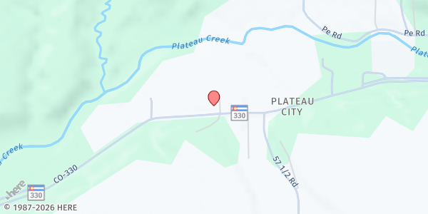 Map showing Plateau Valley Assembly at 51228 Hwy 330 E., Collbran, CO