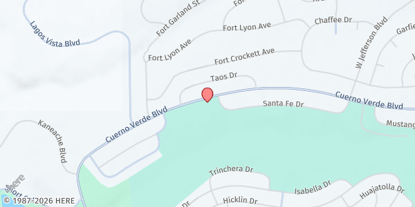 Map showing Sangre de Cristo Volunteers for Community at 5000 Cuerno Verde Blvd., Colorado City, CO