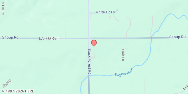 Map showing Black Forest Cares Food Pantry at 12455 Black Forest Rd, Colorado Springs, CO