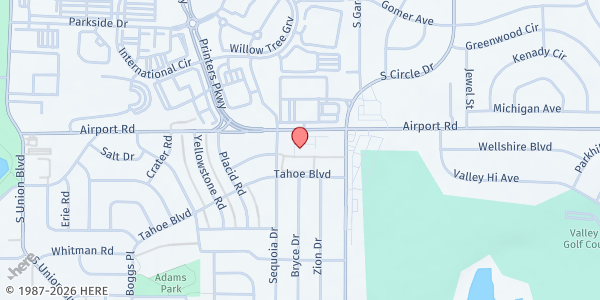 Map showing Chinook Center at 2551 Airport Rd., Colorado Springs, CO