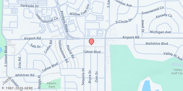 Map showing Chinook Center at 2551 Airport Rd, Colorado Springs, CO