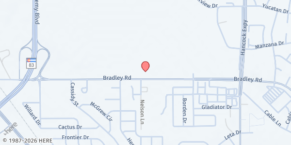 Map showing Christian House of Prayer at 4360 Bradley Rd, Colorado Springs, CO