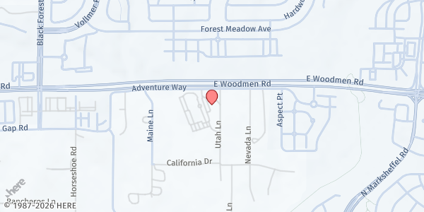 Map showing Fresh Start Center at 7375 Adventure Way, Colorado Springs, CO