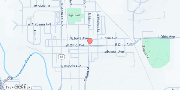 Map showing God's Pantry-Fountain at 30 Widefield Blvd., Colorado Springs, CO