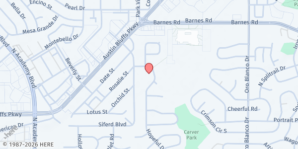 Map showing Lighthouse Baptist Church at 4280 Hopeful Dr, Colorado Springs, CO