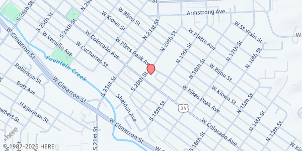 Map showing The Sanctuary Church at 1930 W Colorado Ave, Colorado Springs, CO