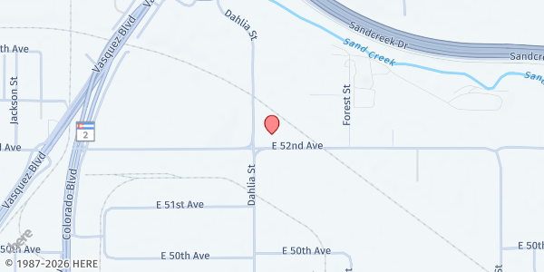 Map showing Volunteers of America- ANS Center at 4915 E. 52nd Ave., Commerce City, CO