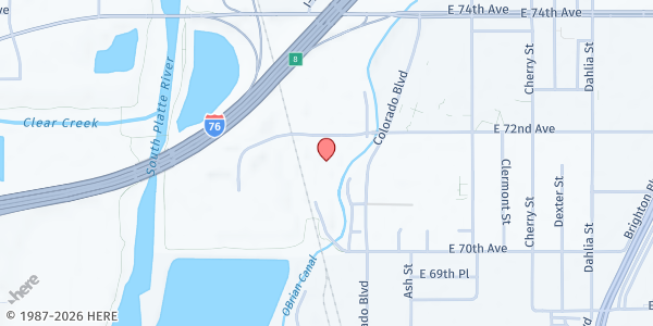 Map showing We Don't Waste - Commerce City & 72nd Ave Market at 3838 E 72nd Ave, Commerce City, CO