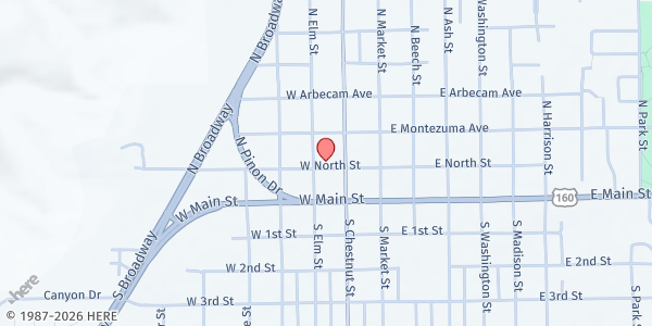 Map showing Grace's Kitchen at 110 West North St., Cortez, CO