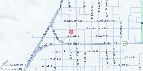 Map showing St. Barnabas of the Valley Episcopal Church at 110 W. North St., Cortez, CO