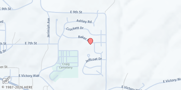 Map showing Church of Destiny at 2218 Baker Dr, Craig, CO