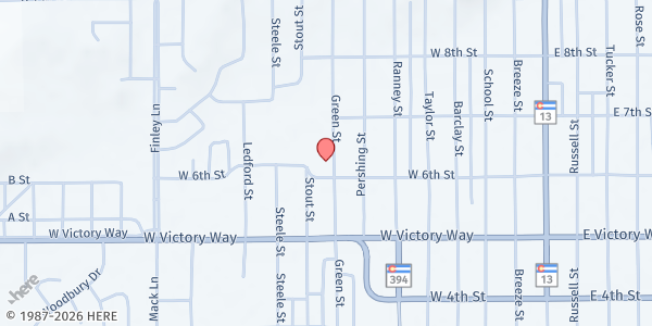 Map showing Love Inc of the Yampa Valley - Craig Location at 630 Green St, Craig, CO