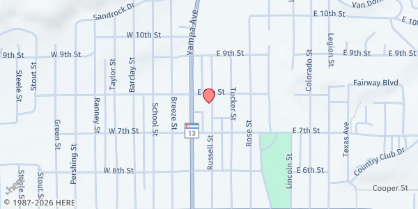 Map showing United Way of the Yampa Valley- Moffat Office at 775 Yampa Ave, Craig, CO