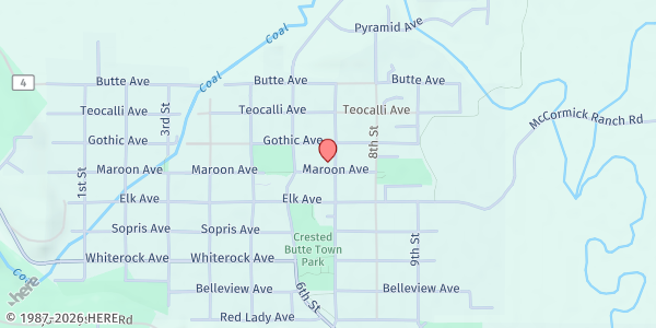 Map showing Crested Butte Community Food Pantry at 625 Maroon Ave., Crested Butte, CO