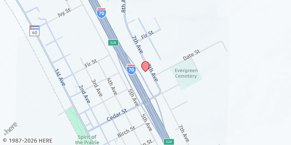 Map showing Iglesia La Gracia at 625 7th Ave., Deer Trail, CO