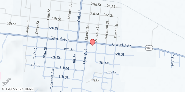 Map showing Gateway Church- Mobile Pantry at 975 Grand Ave., Del Norte, CO