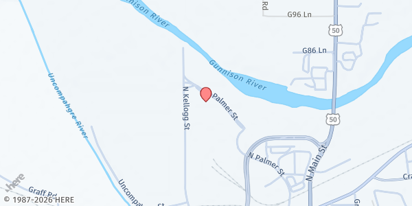 Map showing Bill Heddles Recreation Center at 531 N Palmer St, Delta, CO