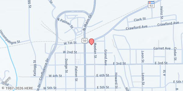 Map showing Salvation Army Delta Service Extension at 117 Meeker St, Delta, CO