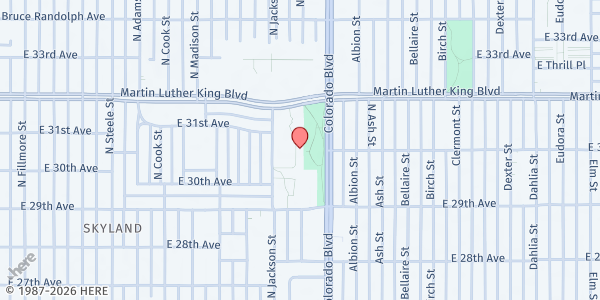 Map showing Allen Gardens - Volunteers of America at 3030 Richard Allen Ct., Denver, CO