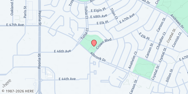 Map showing Boys and Girls Club - Denver Broncos Branch at 4397 Crown Blvd., Denver, CO