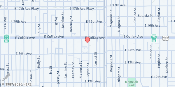 Map showing Colorado Health Network - Denver at 6260 E. Colfax Ave., Denver, CO